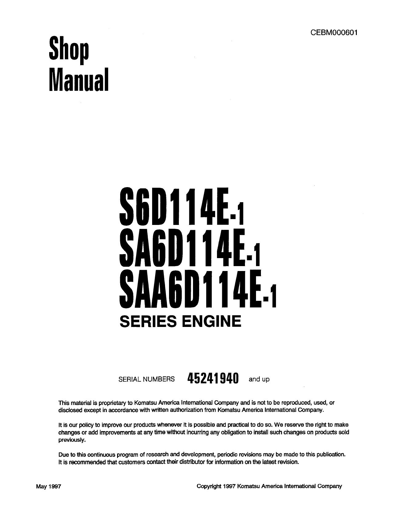S6D114E-1, SA6D114E-1, SAA6D114E-1